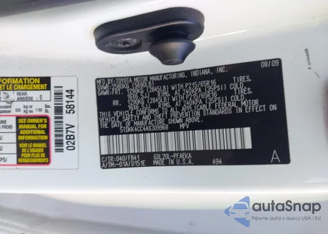 2010 Toyota Sienna Ce из США, поврежденный, VIN 5TDKK4CC4AS309968